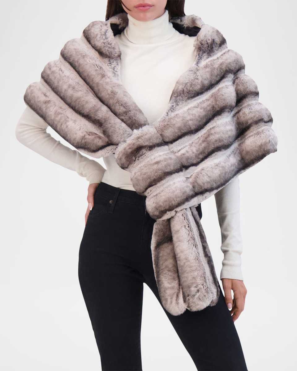 Chinchilla-Like Faux Fur Stole