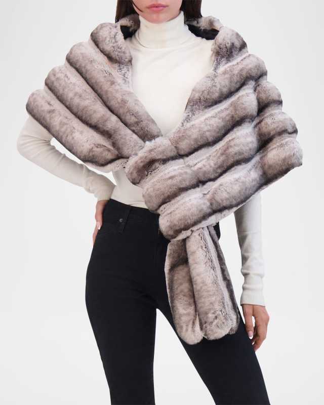 Chinchilla-Like Faux Fur Stole