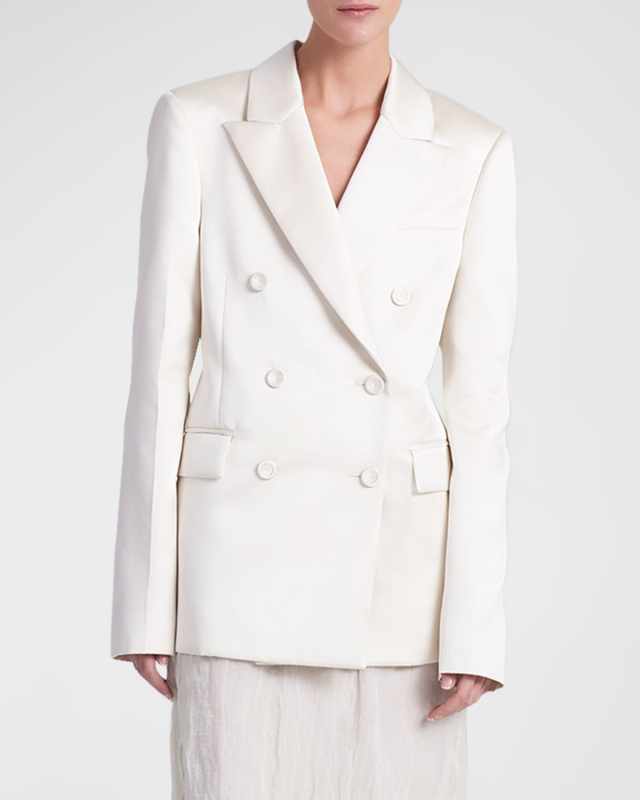 Hattson Satin Double-Breasted Jacket