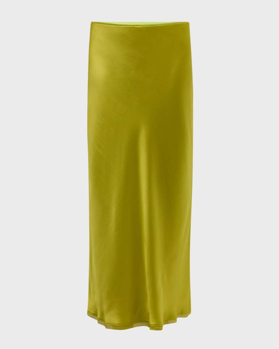Bias-Cut Silk Midi Skirt