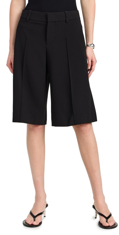 Vince Low Rise Pintuck Shorts Black