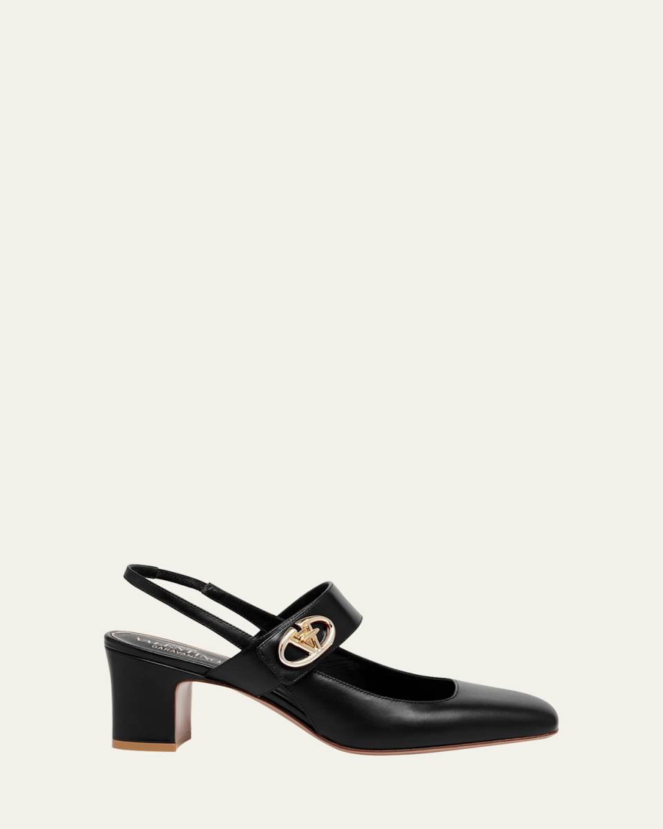 VLogo Medallion Slingback Pumps