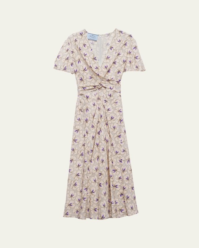 Floral Crossover Midi Dress