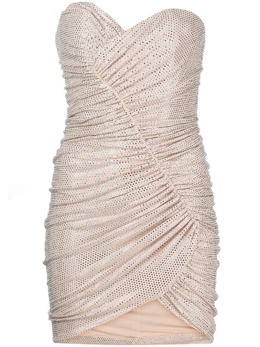 crystal-embellished strapless minidress