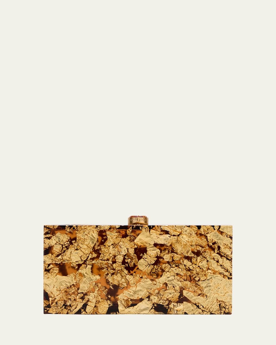 Ela Golden Clear Clutch Bag