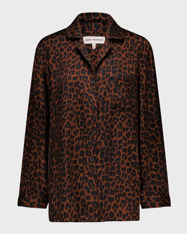 Iris Leopard-Print Button-Front Shirt