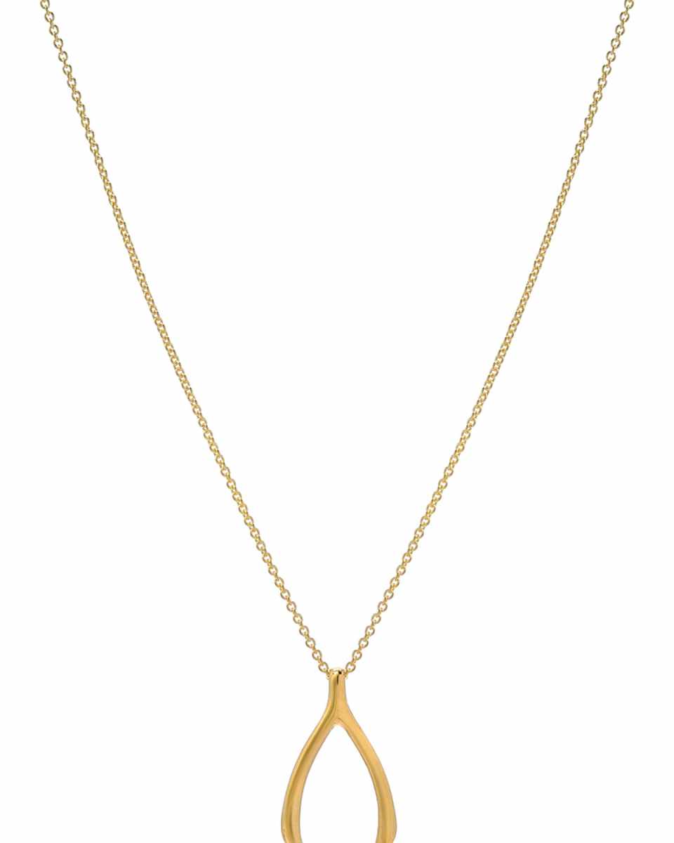 14k Gold Wishbone Necklace