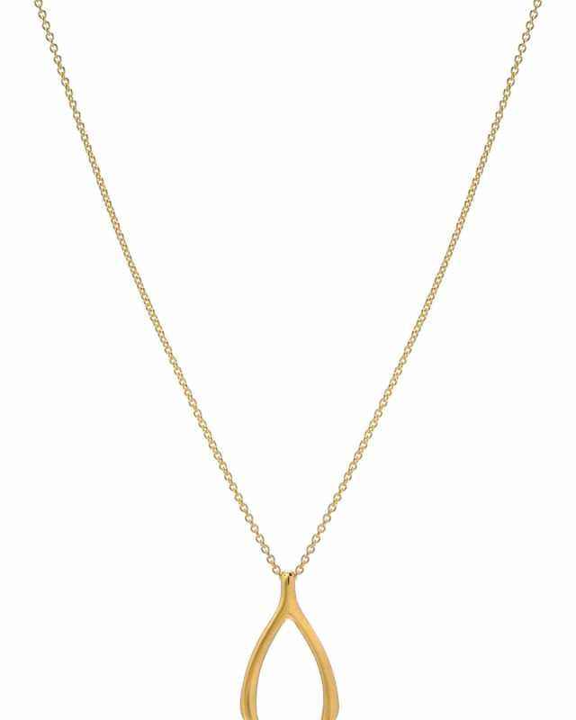 14k Gold Wishbone Necklace