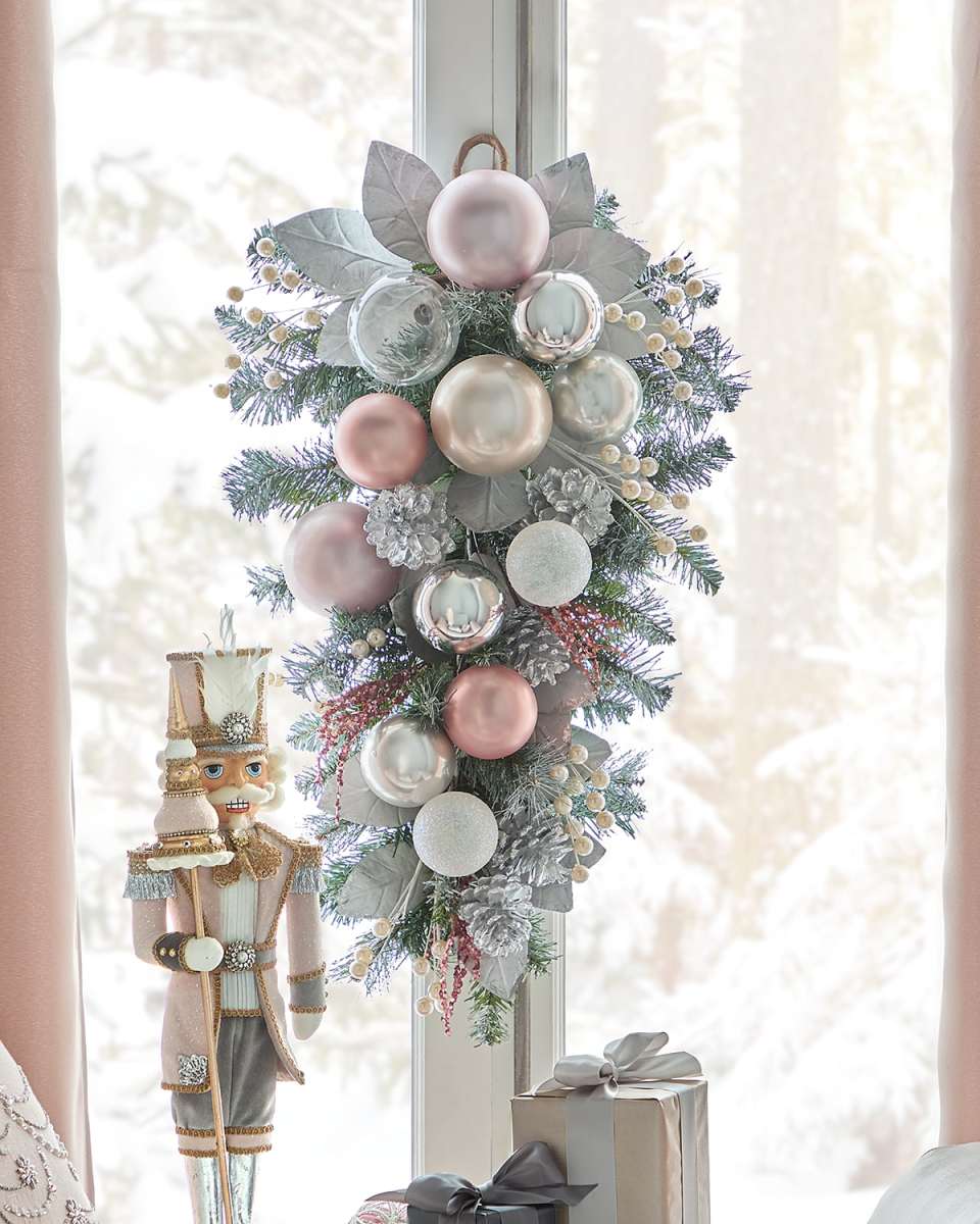 30" Blush Christmas Door Spray