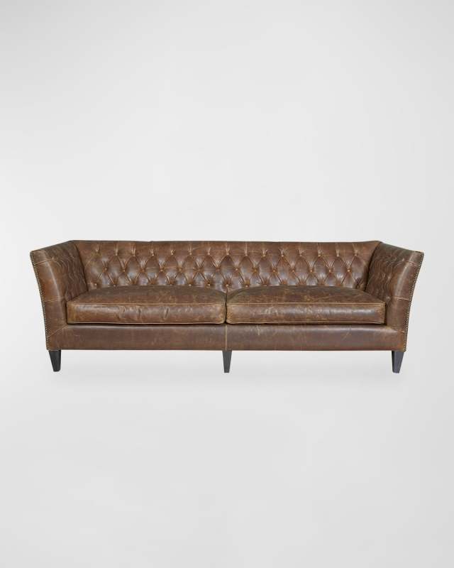 Schmidt Tufted Leather Sofa, 98