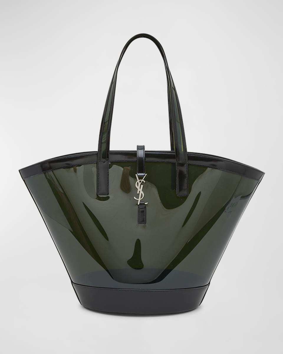 Medium YSL Vinyl Tote Basket Tote Bag
