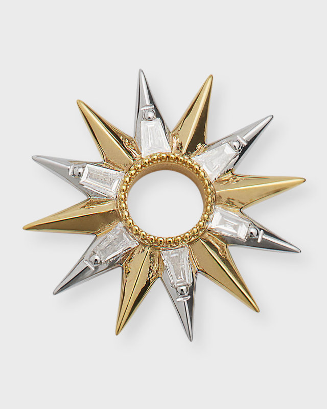 14k Yellow Gold Starburst Diamond Single Earring Charms