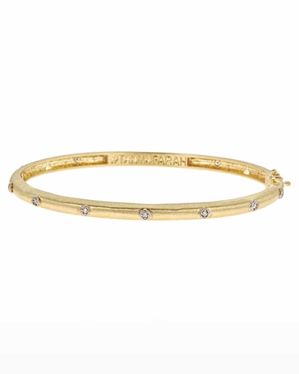 Modern Etruscan 18K Gold Bracelet with Diamonds