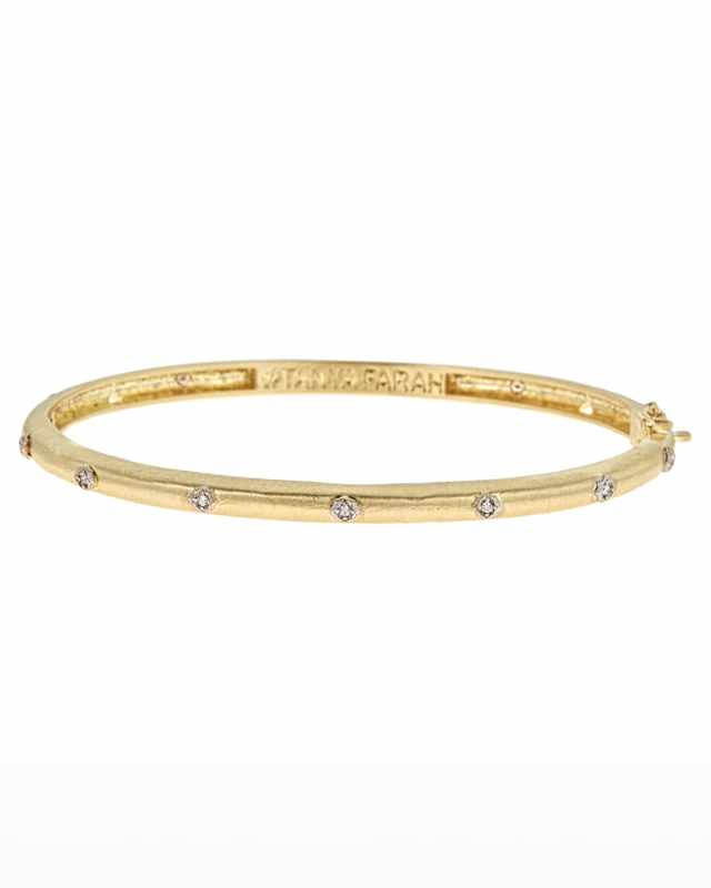 Modern Etruscan 18K Gold Bracelet with Diamonds
