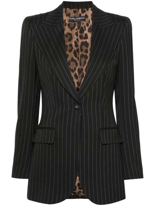 pinstriped single-breasted blazer