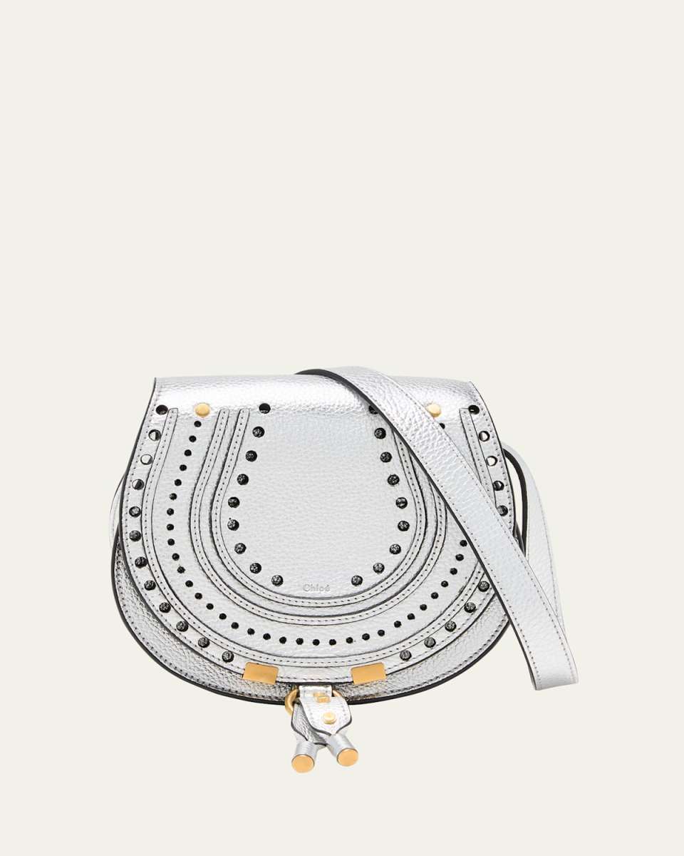 x High Summer Marcie Metallic Leather Saddle Crossbody Bag