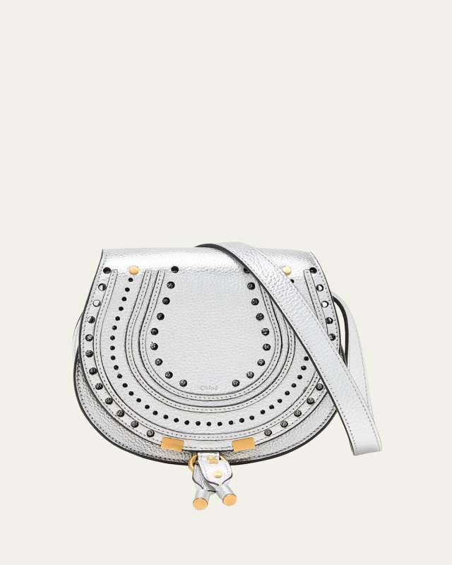 x High Summer Marcie Metallic Leather Saddle Crossbody Bag