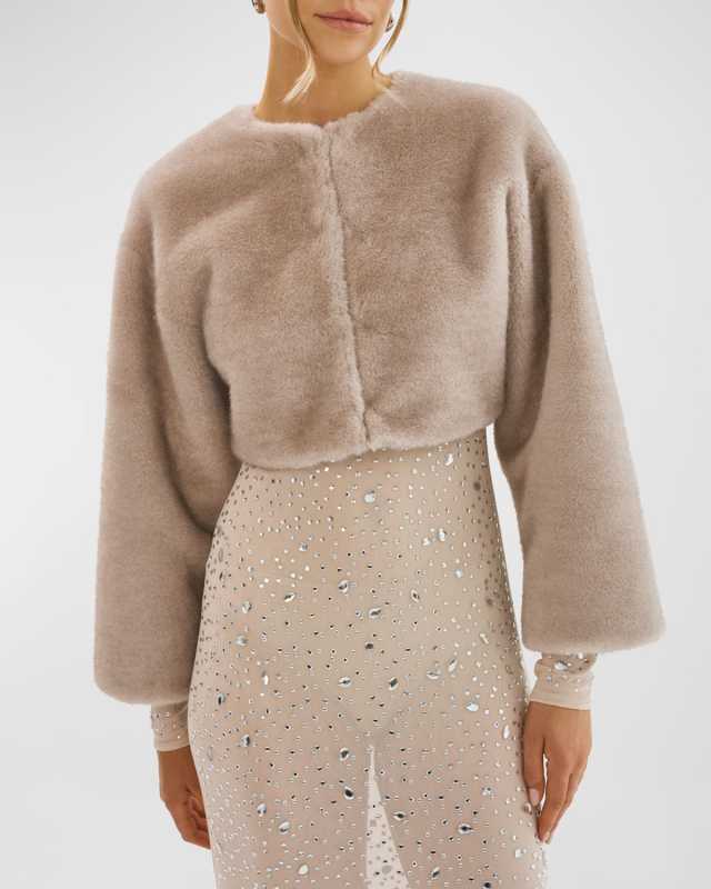 Rowdie Cropped Faux Fur Jacket