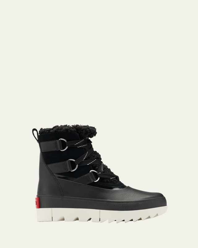 Joan Of Arctic Leather Faux-Fur Snow Booties
