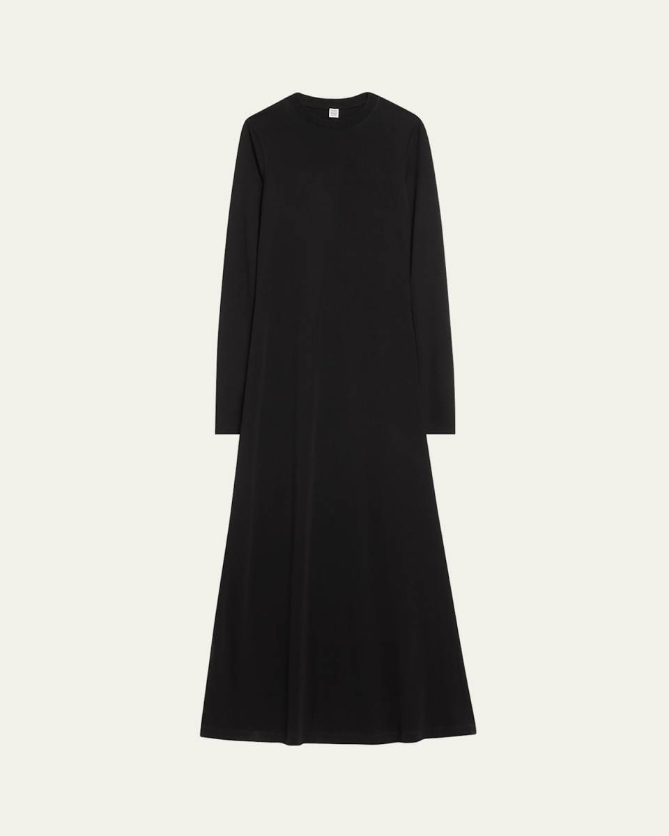 Long-Sleeve Jersey Maxi Dress
