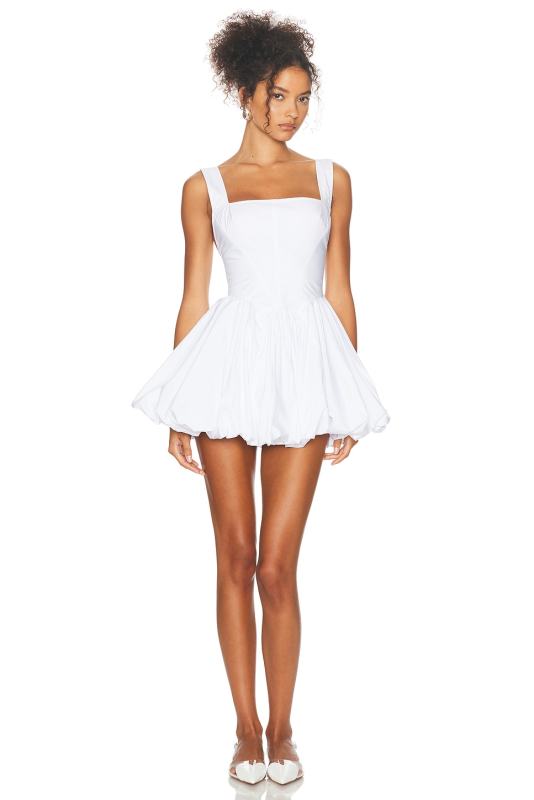 HELSA Poplin Bubble Mini Dress