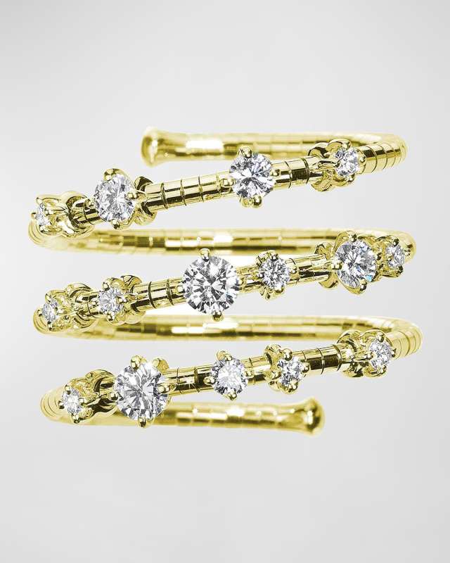 18k Yellow Gold Spiral Diamond Ring