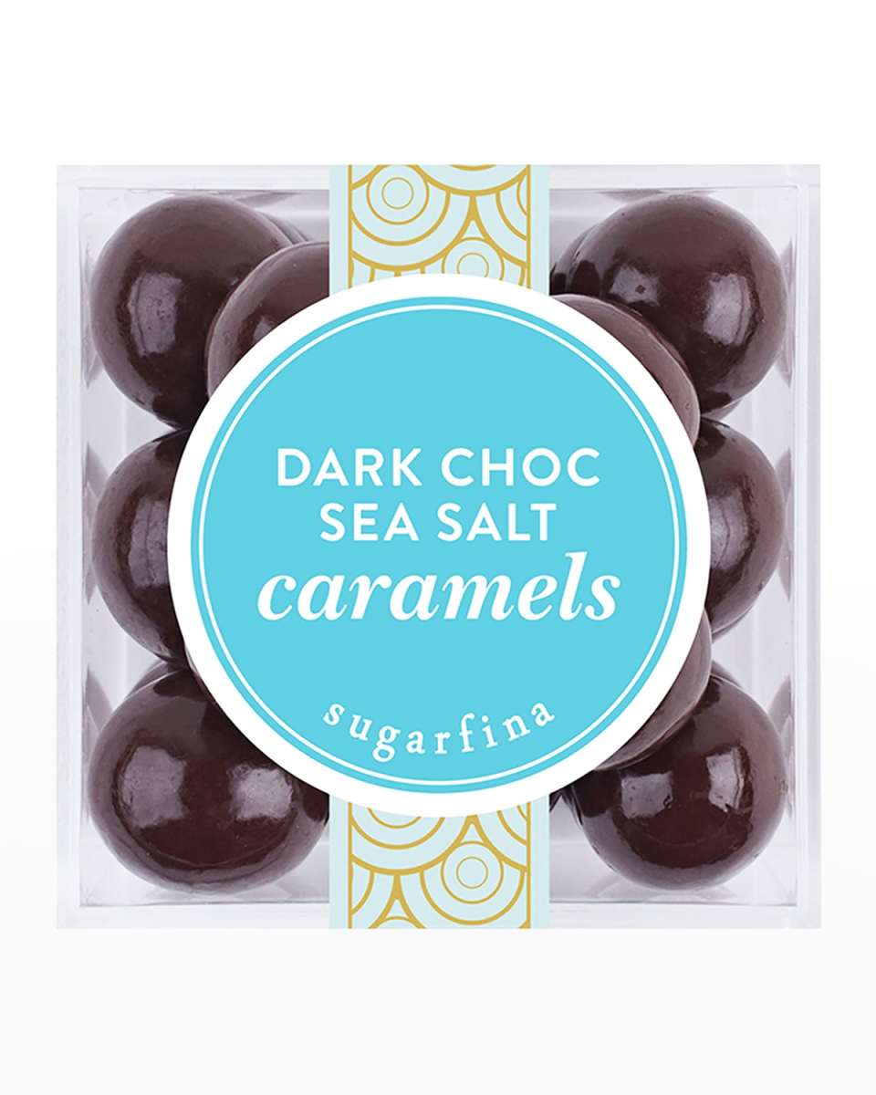 Dark Chocolate Sea Salt Caramels, Large Cube