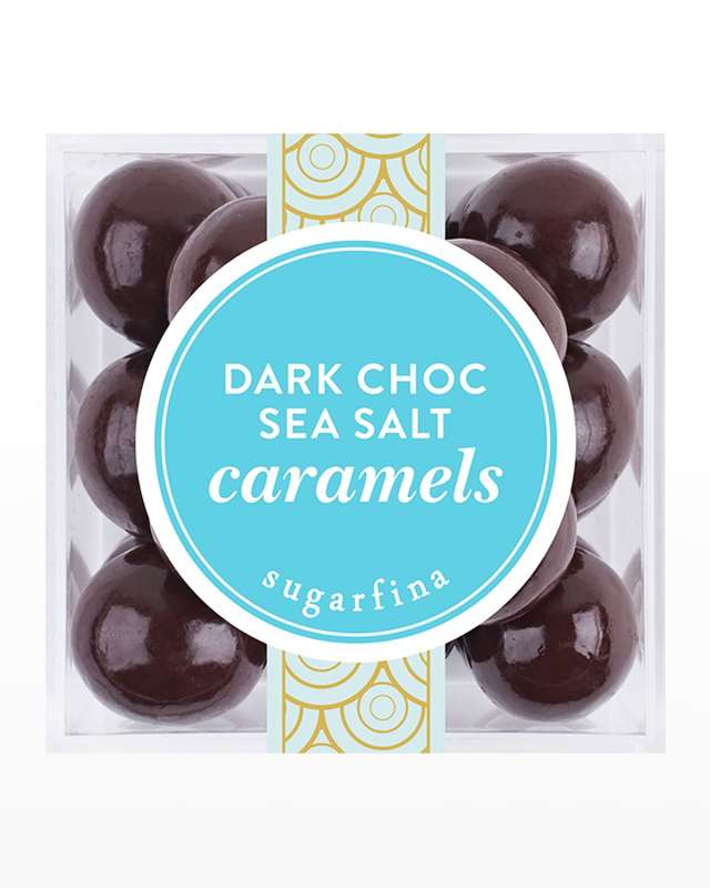 Dark Chocolate Sea Salt Caramels, Large Cube