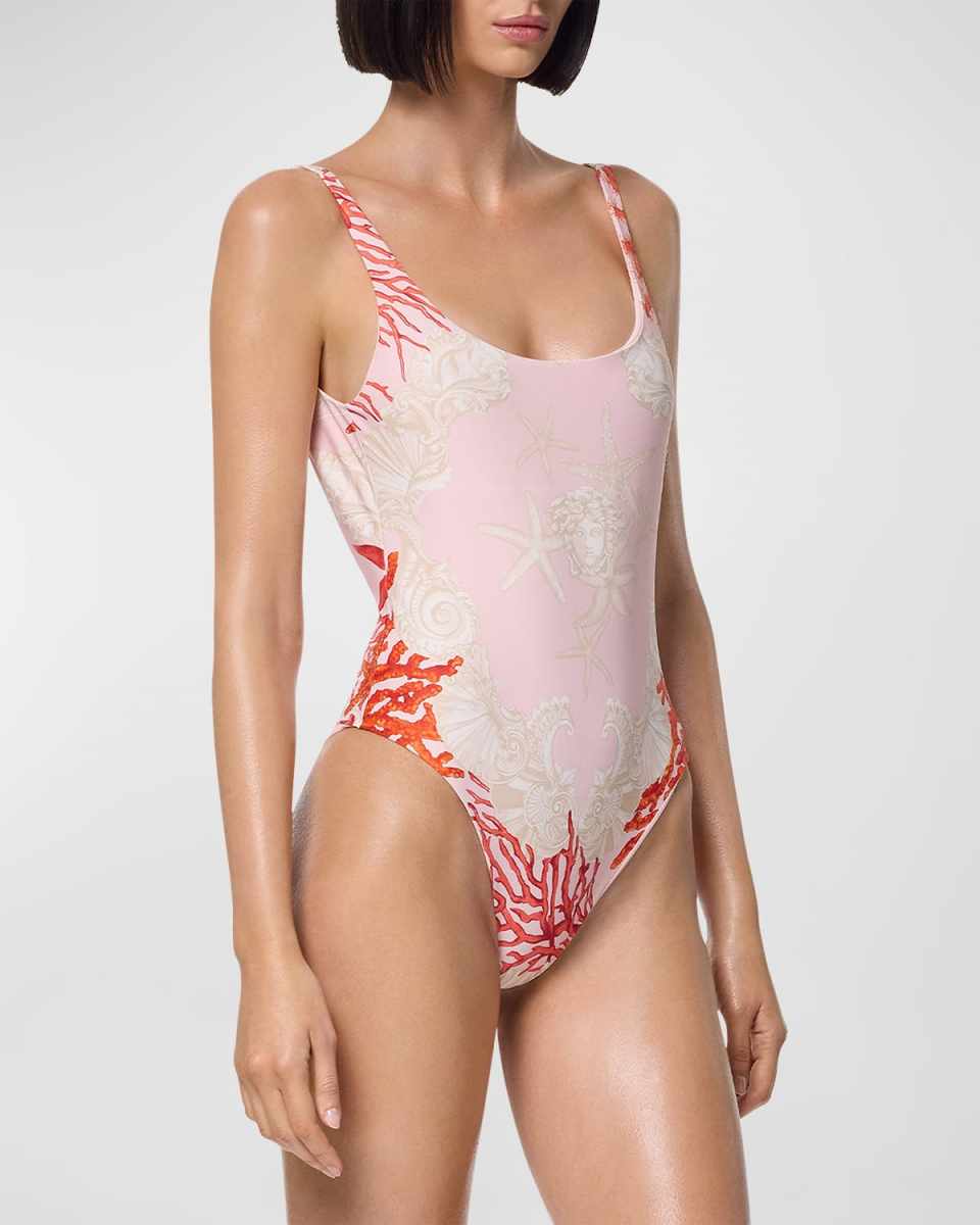 Medusa Coral Printed One-Piece Swimsuit