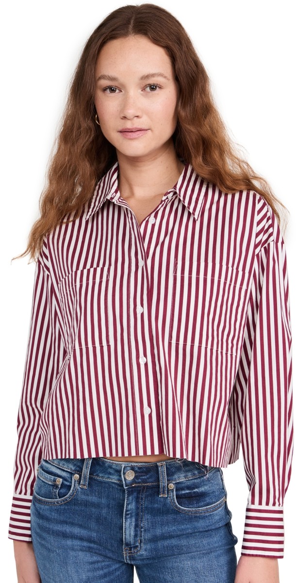 DAZE Academy Button Down Malbec Stripe