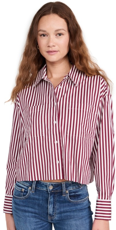 DAZE Academy Button Down Malbec Stripe