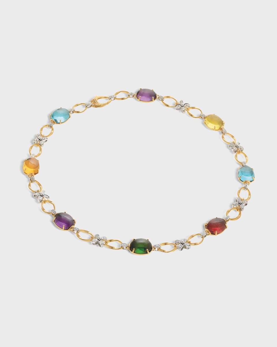 Marrakech Onde 18k Yellow and White Gold Gemstone Collar Necklace