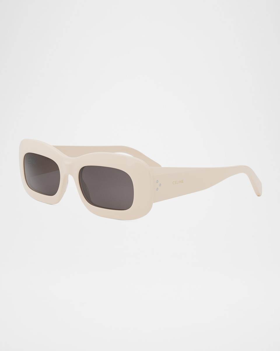 Bold 3 Dots Acetate Rectangle Sunglasses