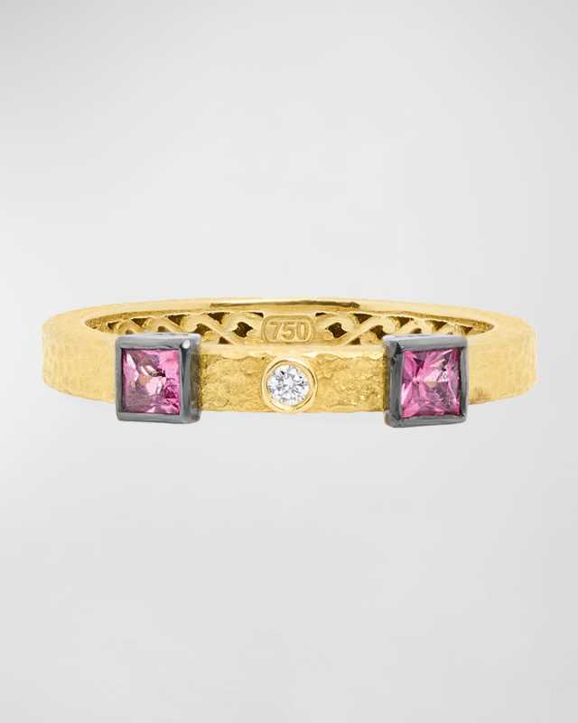 18k Pink Tourmaline & Diamond Ring, Size