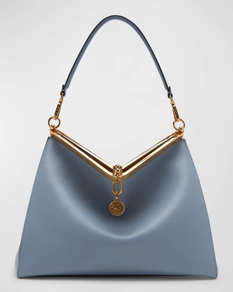 Large Vela Frame Calf Leather Shoulder Bag