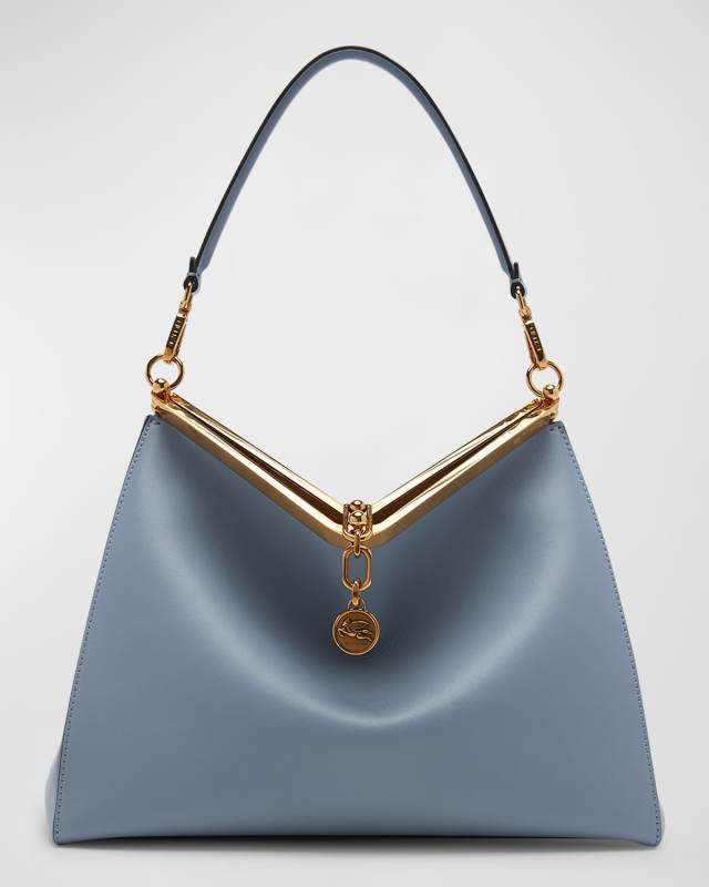 Large Vela Frame Calf Leather Shoulder Bag