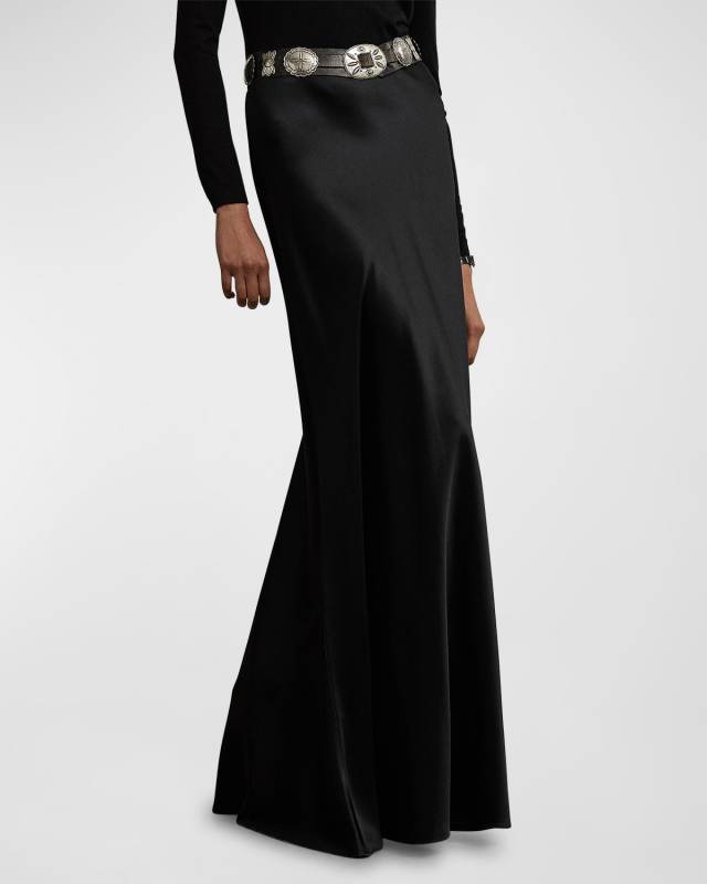 Masina Luxury Stretch Satin Maxi Skirt