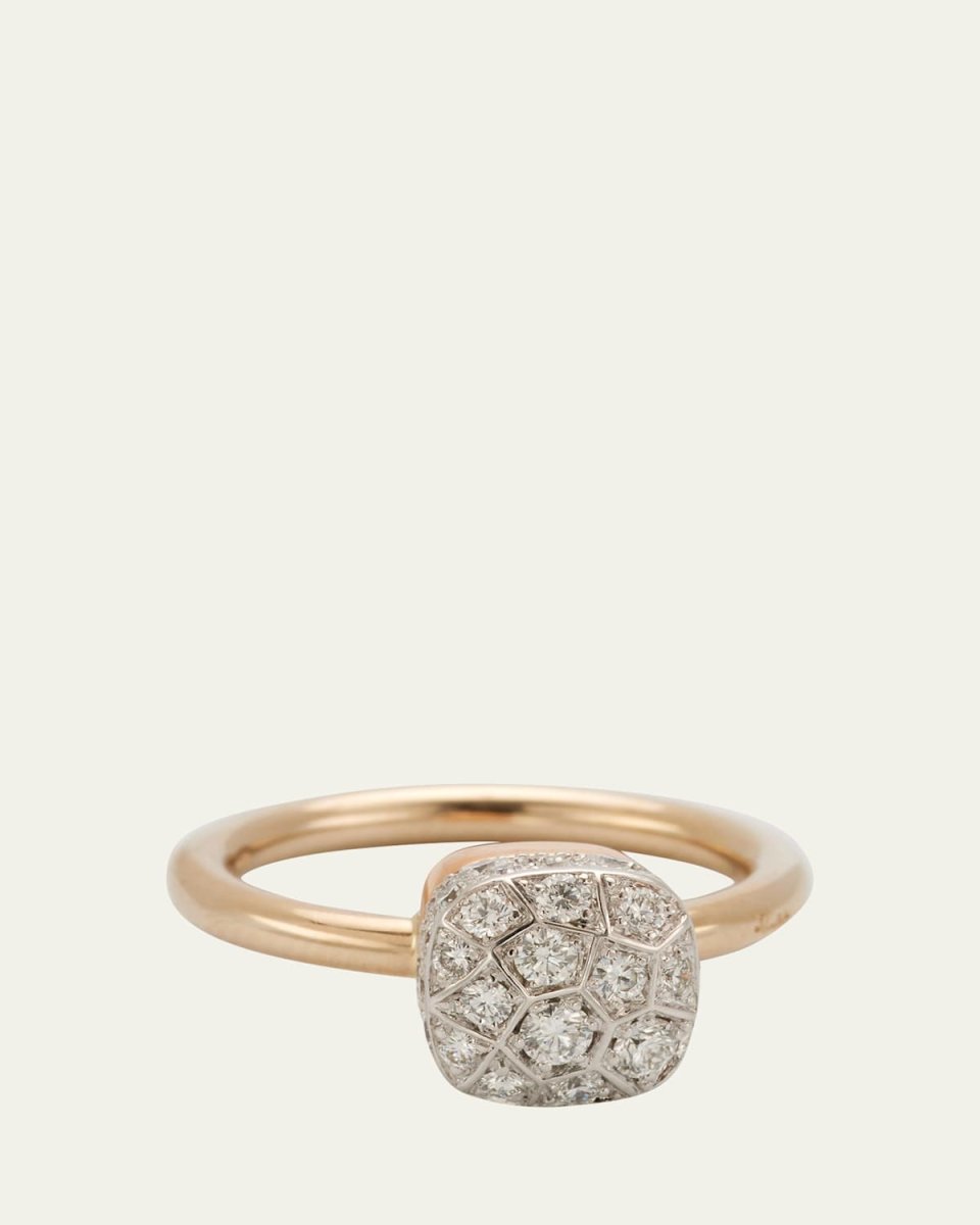 Nudo Solitaire 18K Gold Ring with Diamonds