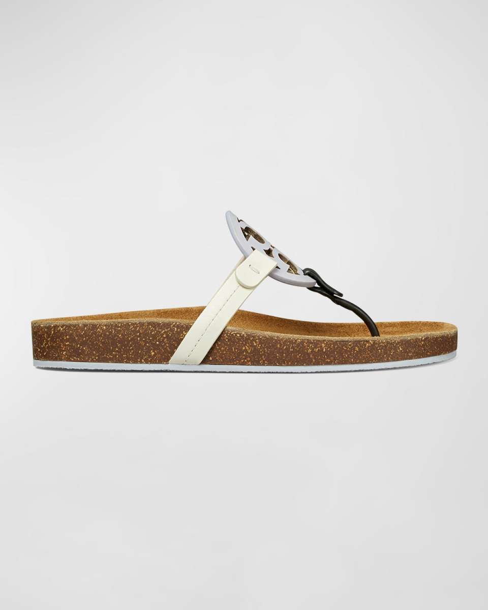 Miller Cloud Calfskin Medallion Thong Sandals