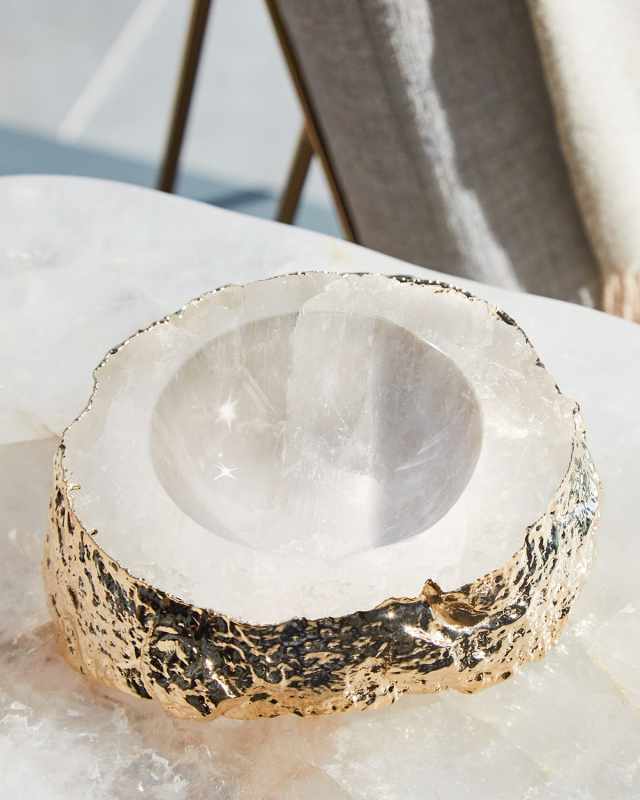Casca Crystal Bowl, Gold