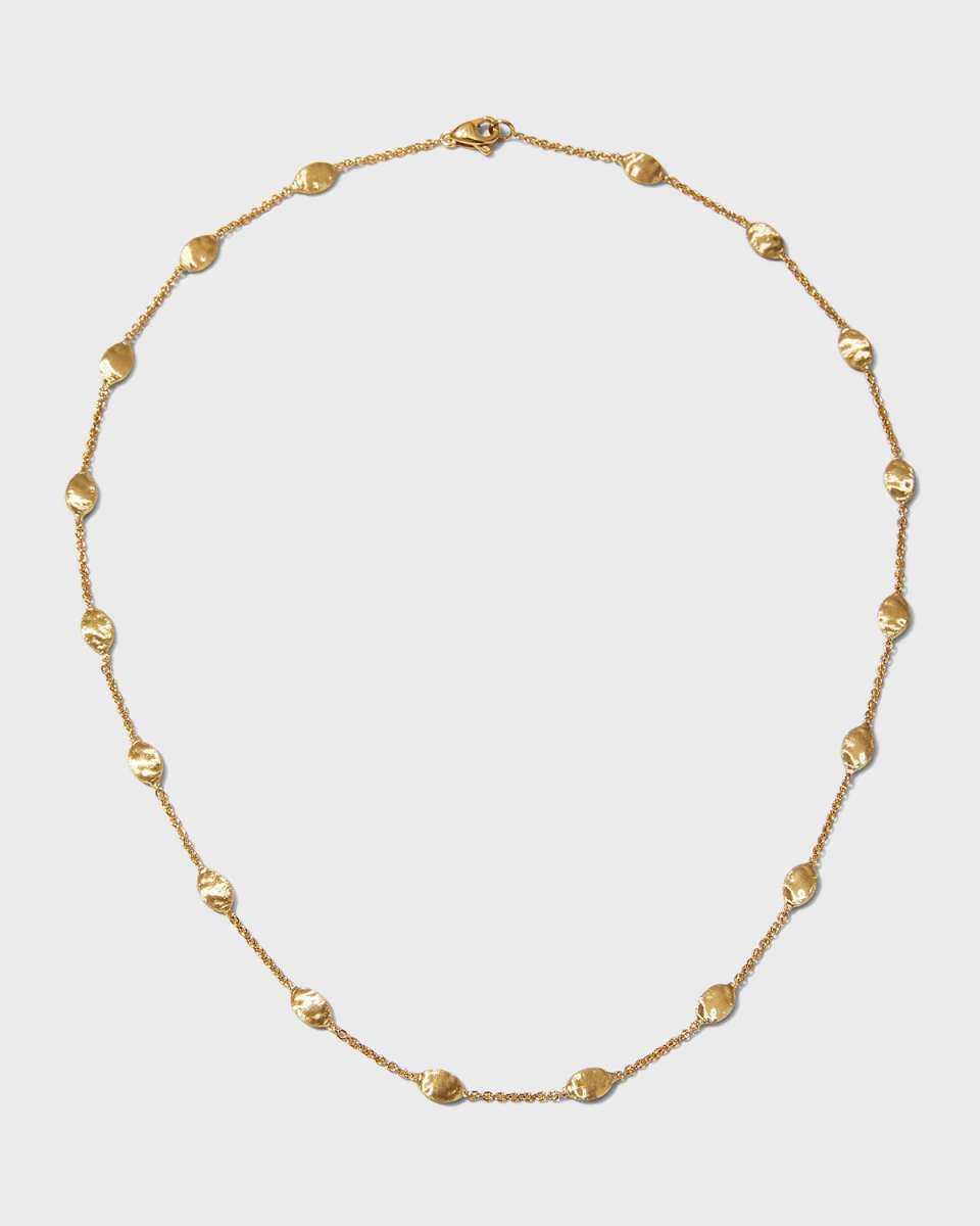 Siviglia 18K Gold Short Small Bead Necklace, 16"L