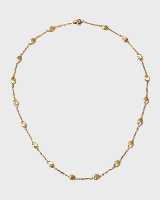 Siviglia 18K Gold Short Small Bead Necklace, 16"L