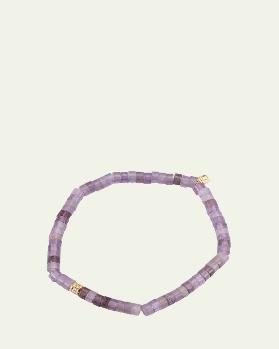 Scallop Edge Pave Rondelle Bead Bracelet