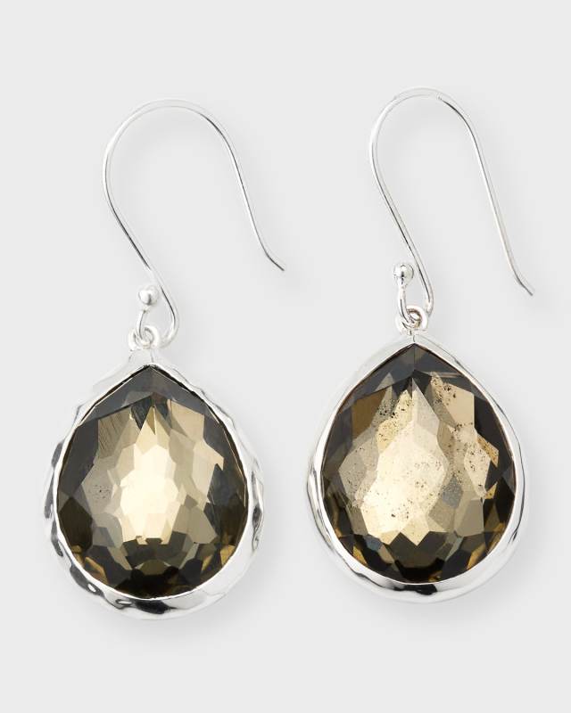 925 Rock Candy Mini Teardrop Earrings in Pyrite Doublet