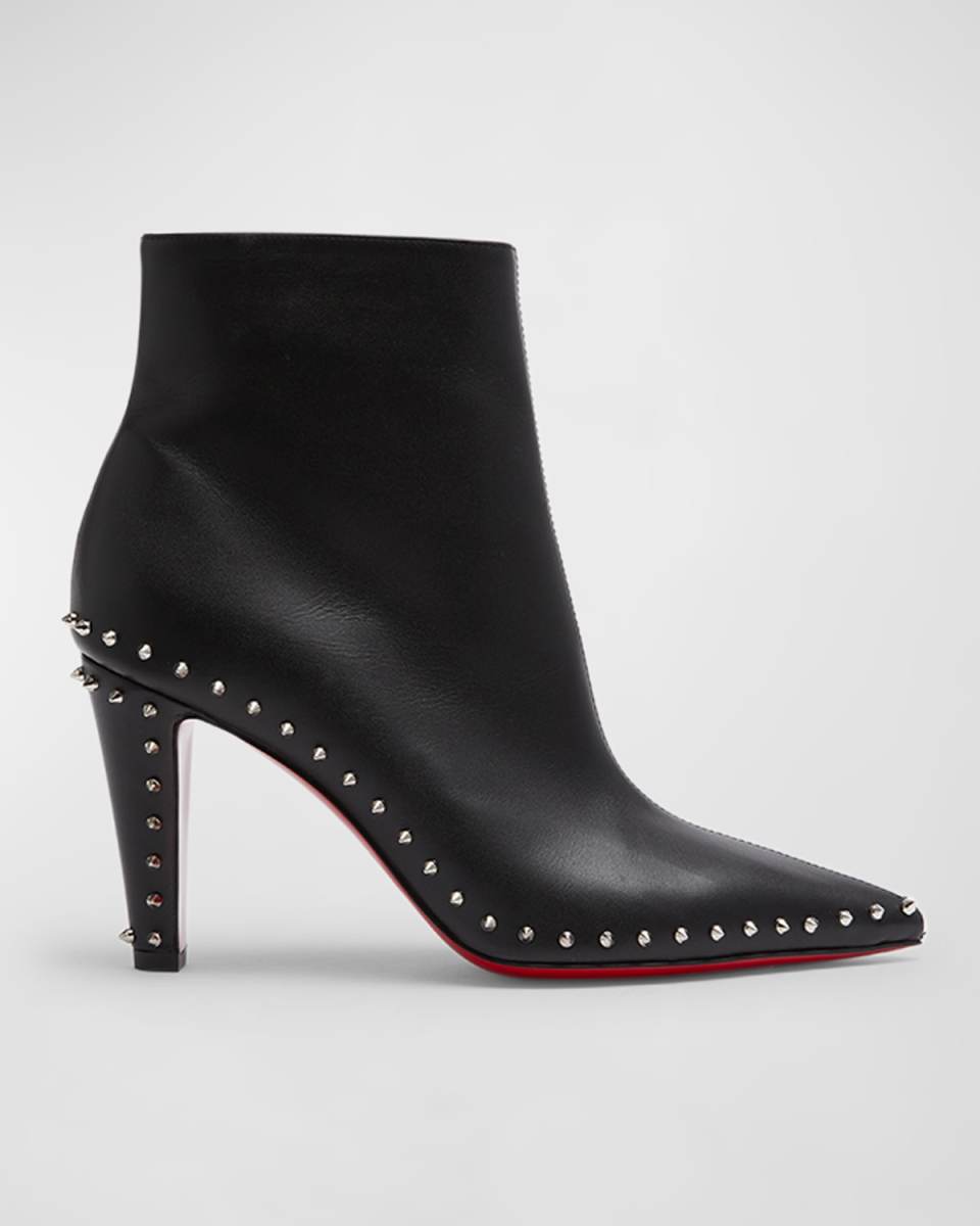 Vidura Spike Red Sole Leather Booties