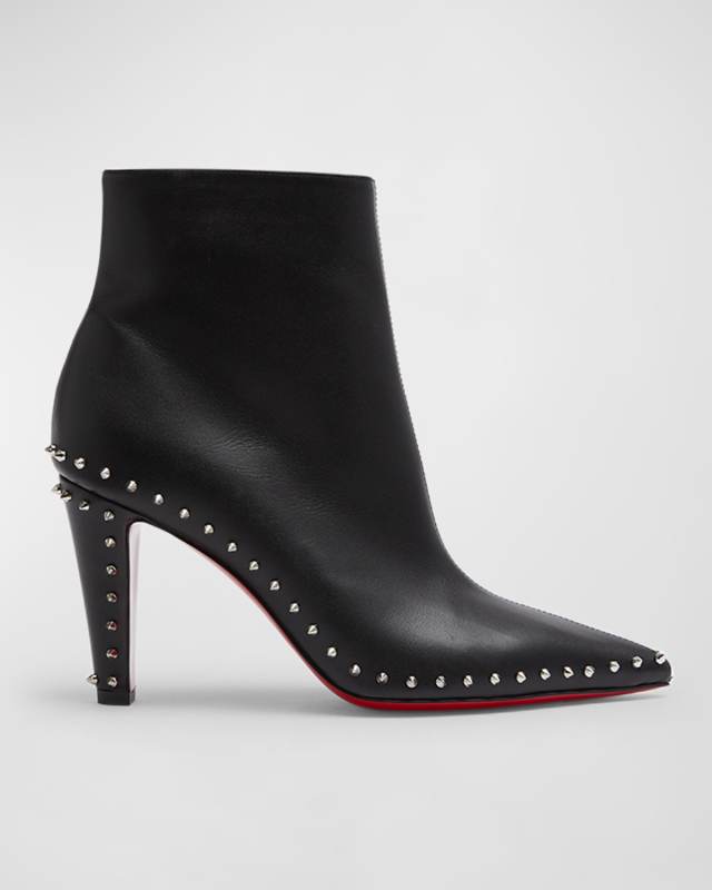 Vidura Spike Red Sole Leather Booties
