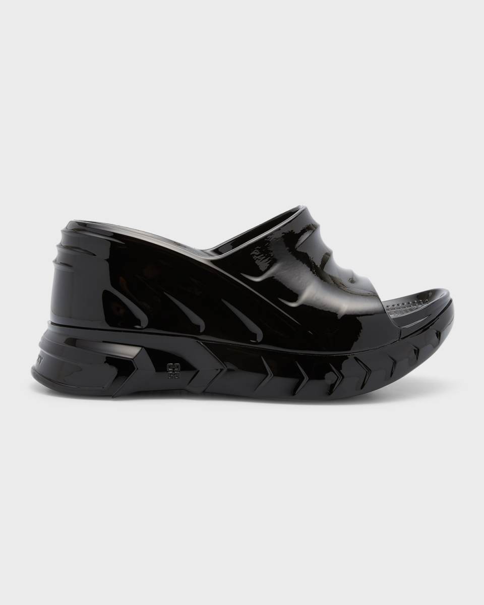 Marshmallow Rubber Wedge Slide Sandals