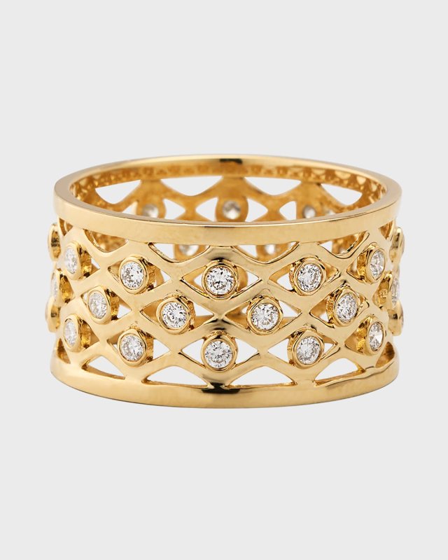 14k Fishnet Diamond Eternity Ring, Size