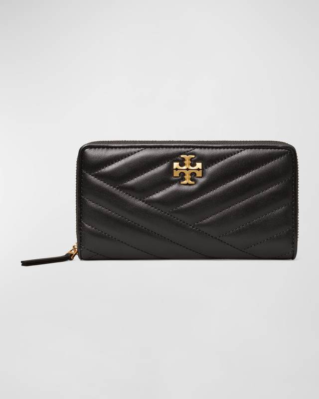 Kira Chevron-Quilt Zip Continental Wallet