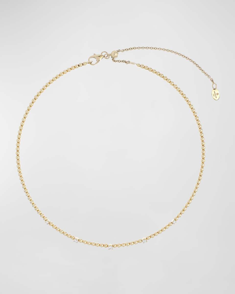 18K Yellow Gold Necklace with Diamonds
